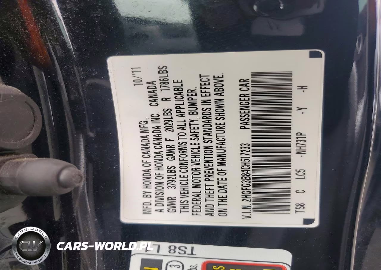 2012 Honda Civic Ex VIN:2HGFG3B84CH517233 - 12