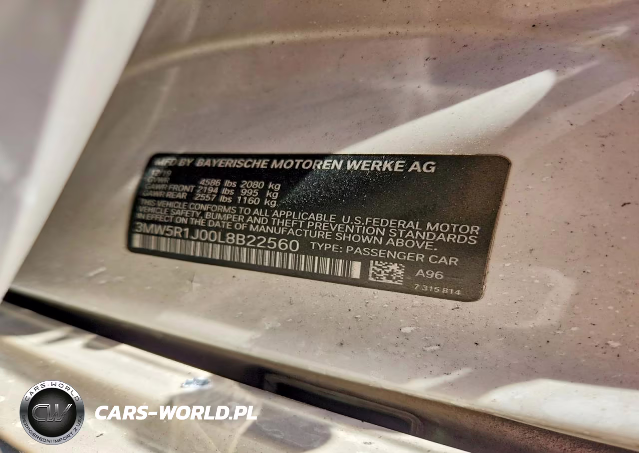 2020 BMW 330I VIN:3MW5R1J00L8B22560 - 12