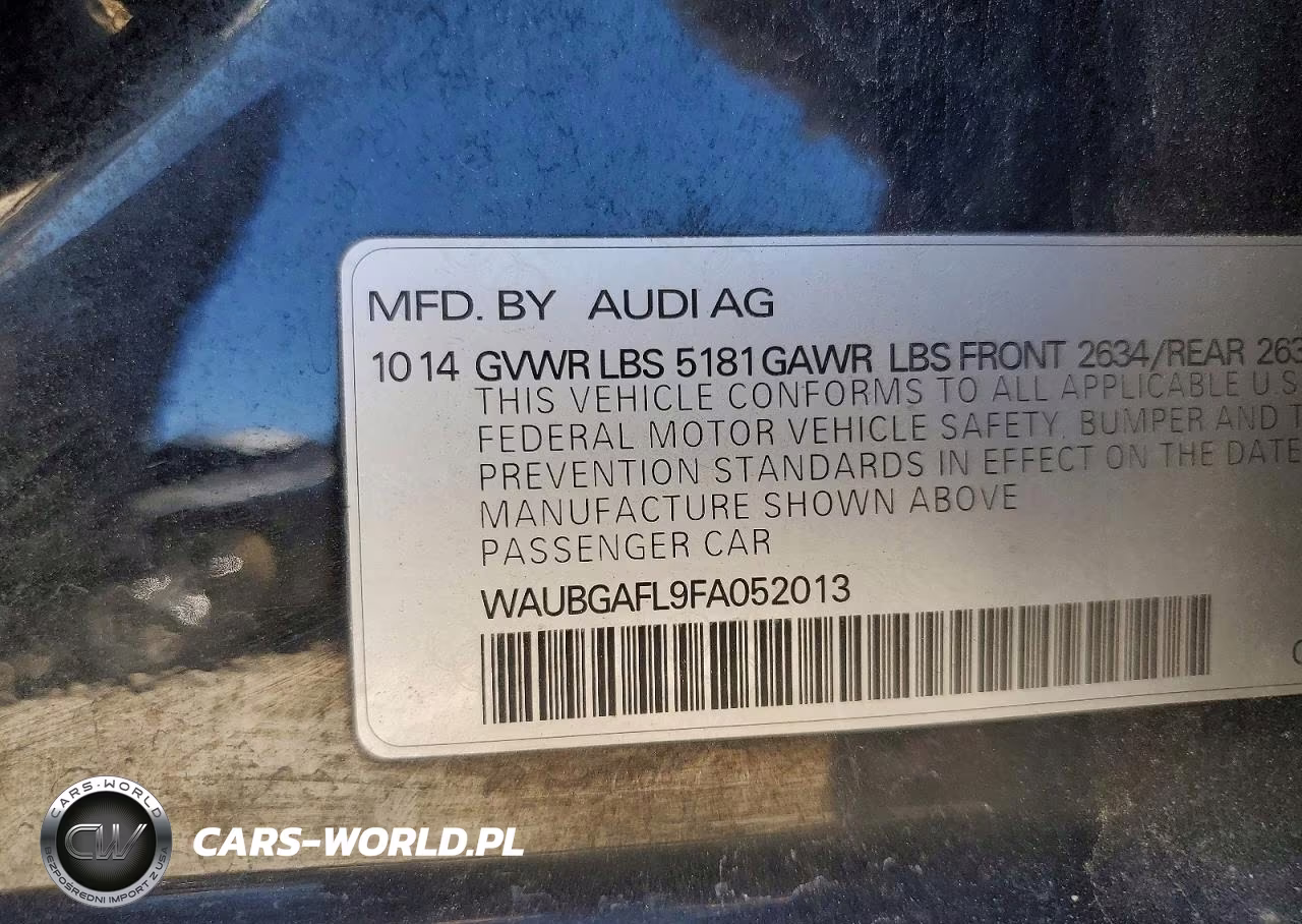 2015 Audi S4 Premium Plus VIN:WAUBGAFL9FA052013 - 13