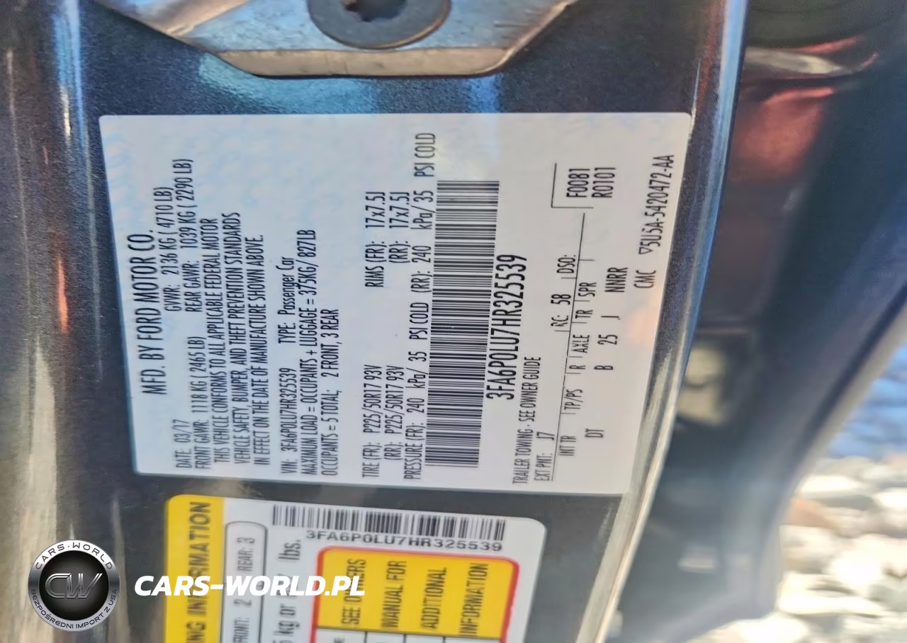 2017 Ford Fusion Se Hybrid VIN:3FA6P0LU7HR325539 - 12
