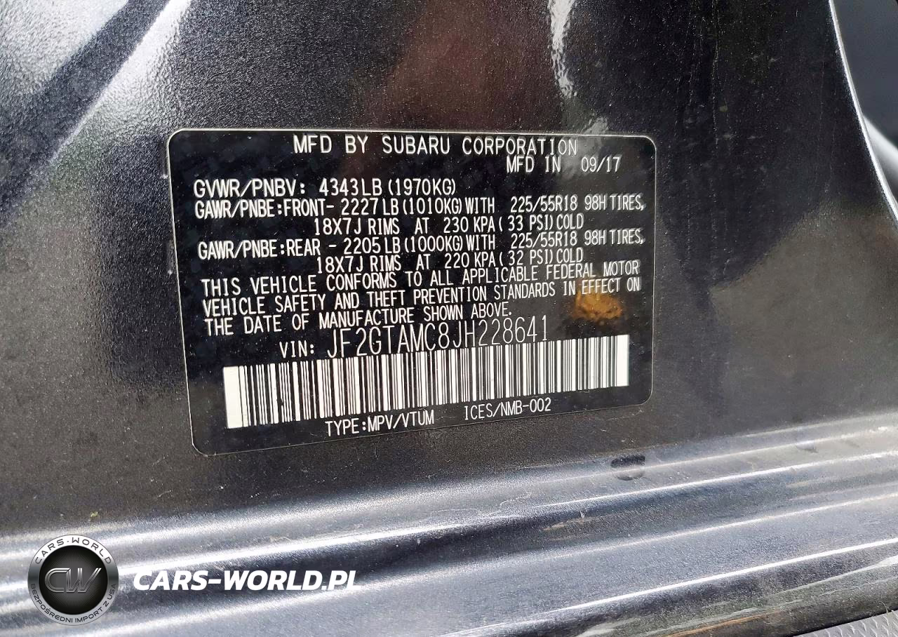 2018 Subaru Crosstrek Limited VIN:JF2GTAMC8JH228641 - 12