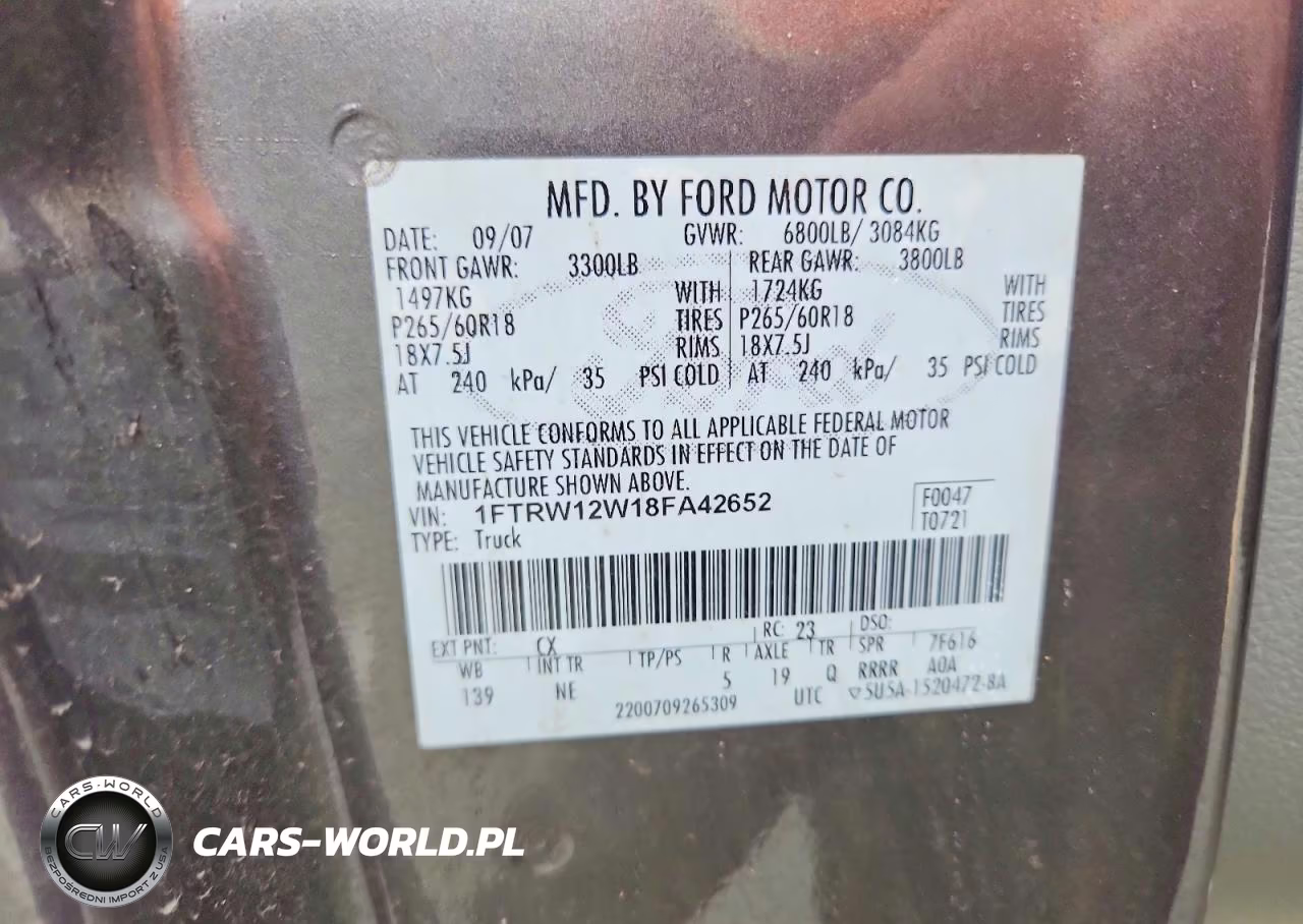 2008 Ford F150 Supercrew VIN:1FTRW12W18FA42652 - 12