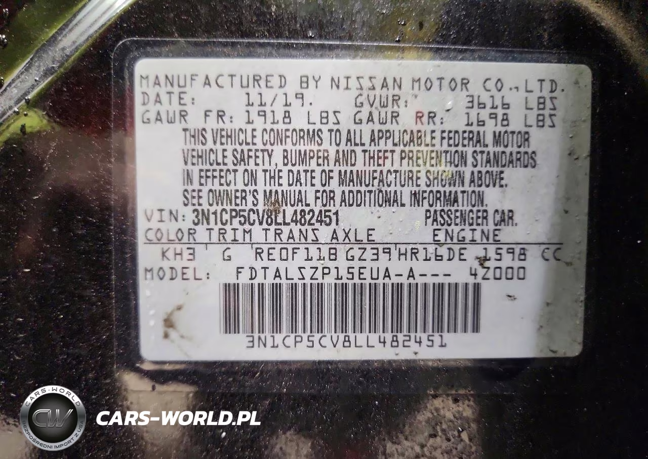 2020 Nissan Kicks Sv VIN:3N1CP5CV8LL482451 - 14