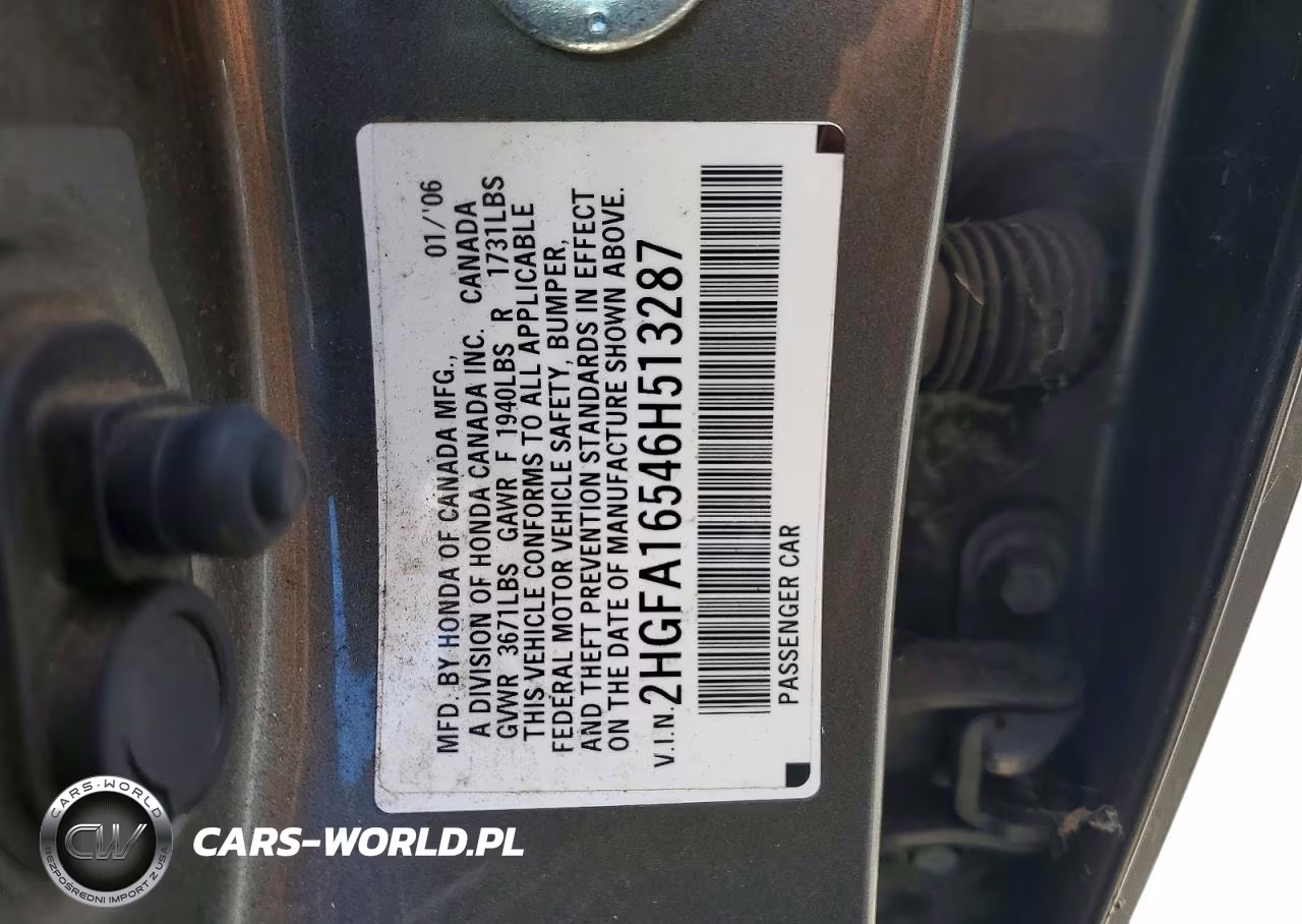 2006 Honda Civic Lx VIN:2HGFA16546H513287 - 12