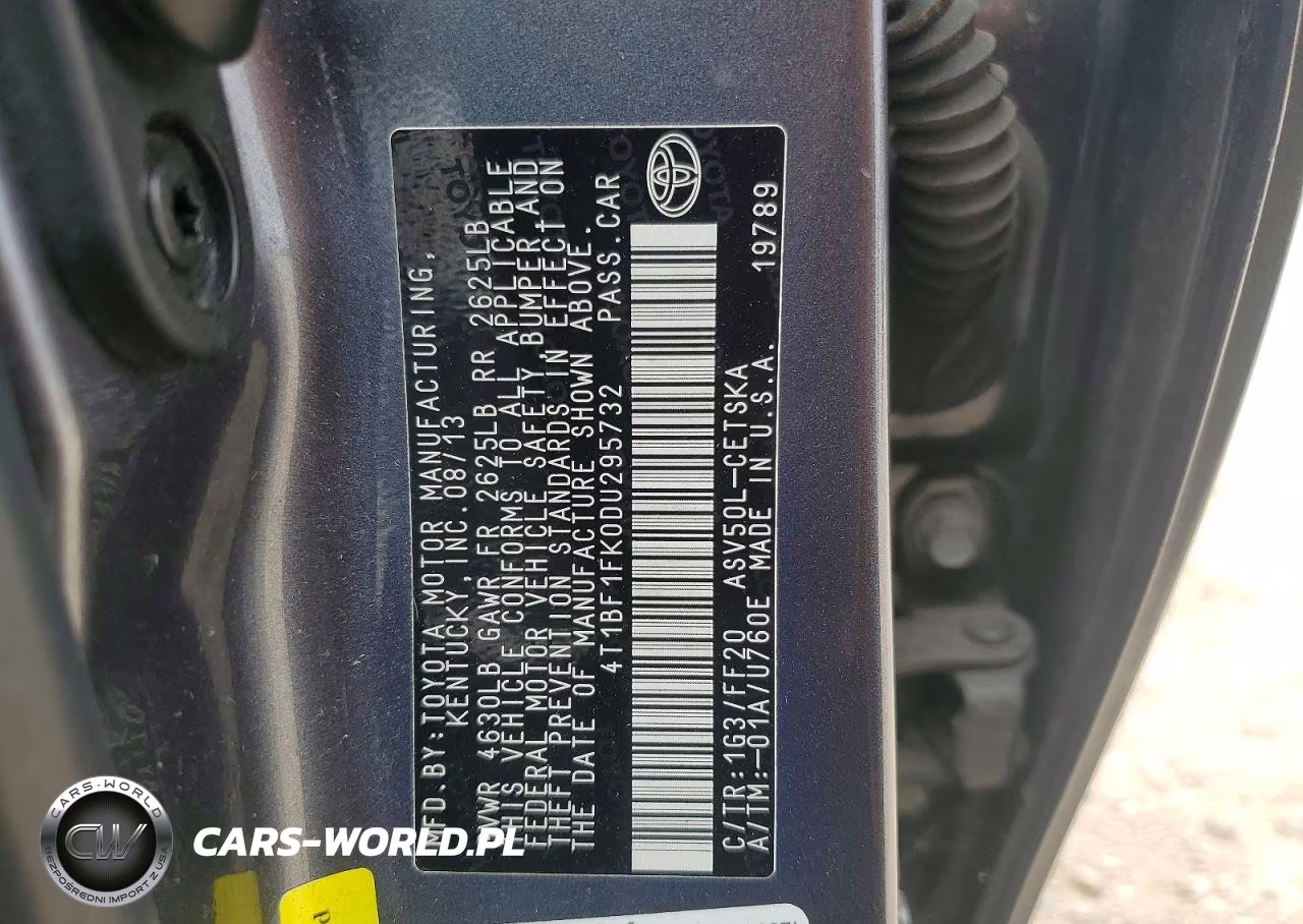 2013 Toyota Camry Se VIN:4T1BF1FK0DU295732 - 13
