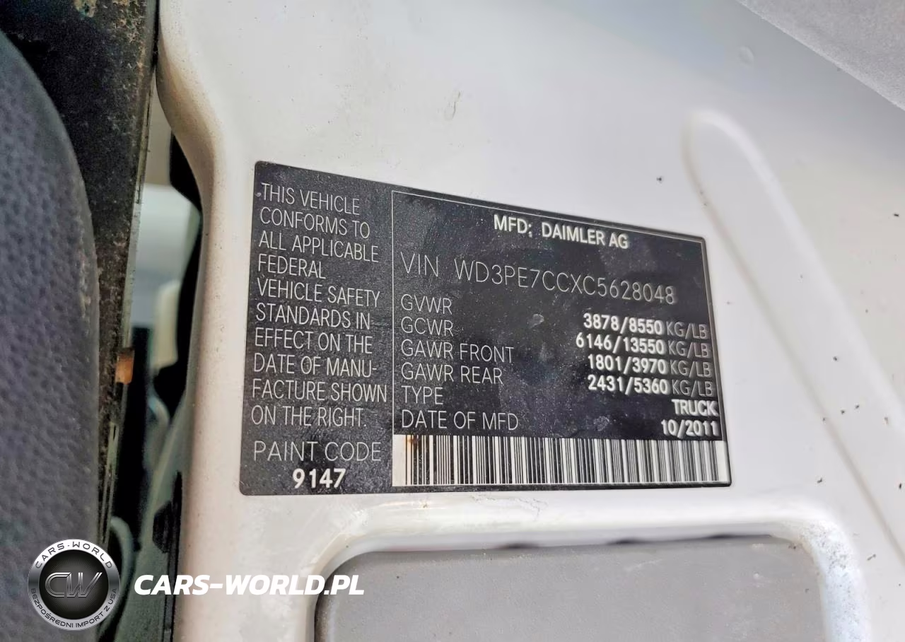 2012 Mercedes-Benz Sprinter 2500 VIN:WD3PE7CCXC5628048 - 13
