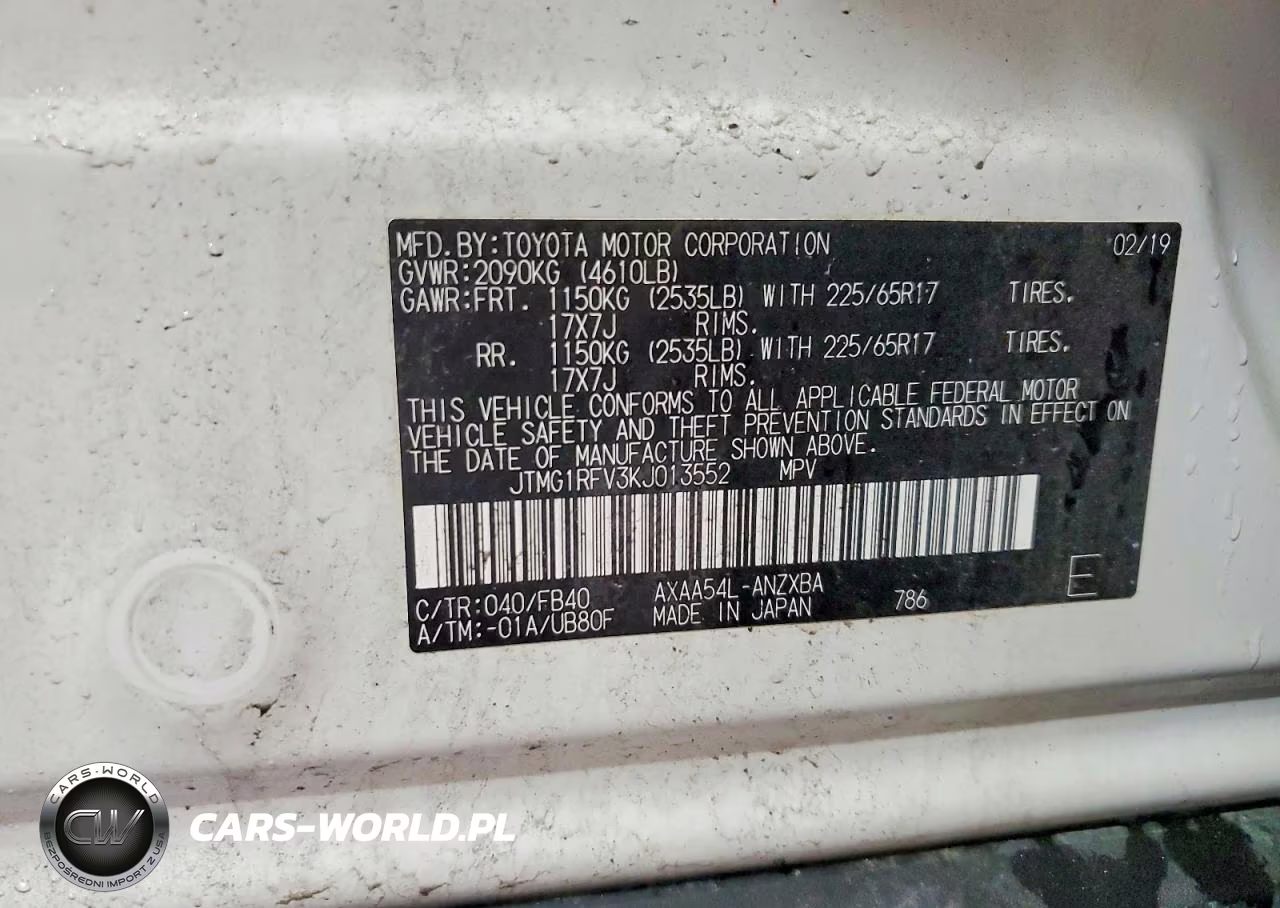 2019 Toyota Rav4 Le VIN:JTMG1RFV3KJ013552 - 13