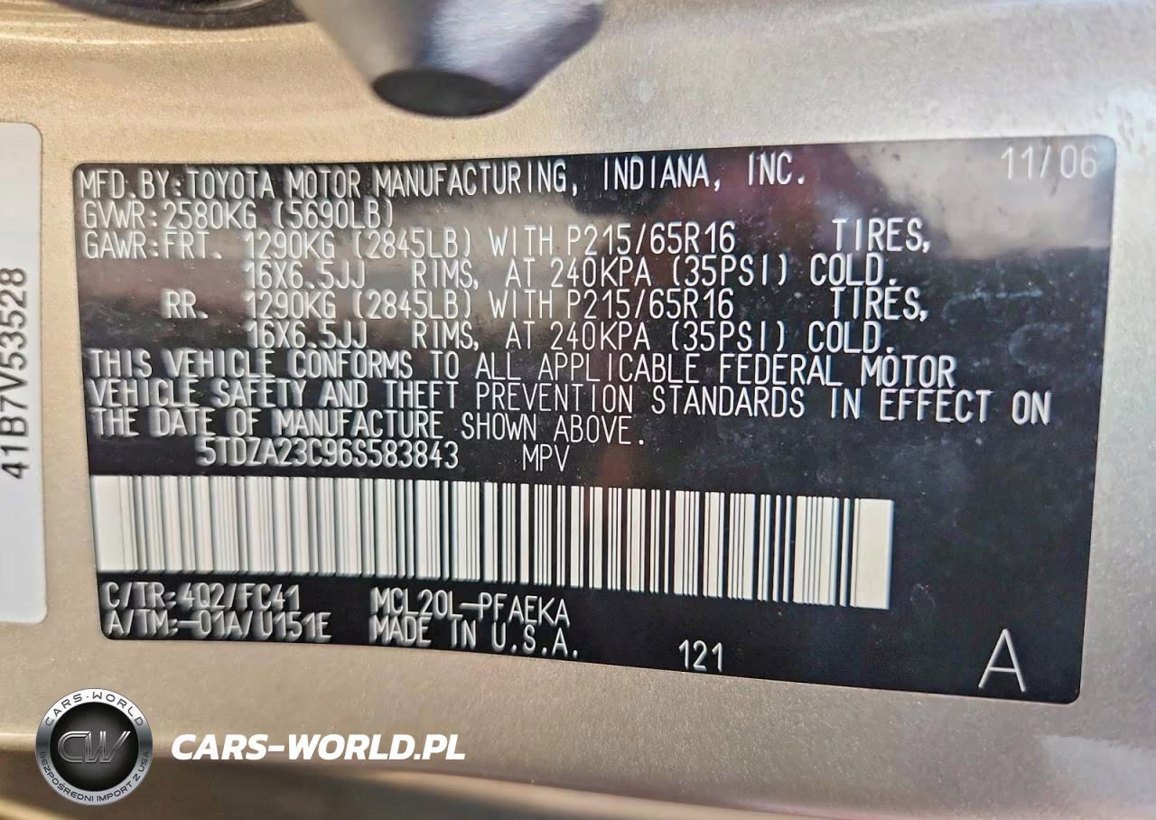 2006 Toyota Sienna Le 7 Passenger VIN:5TDZA23C96S583843 - 13