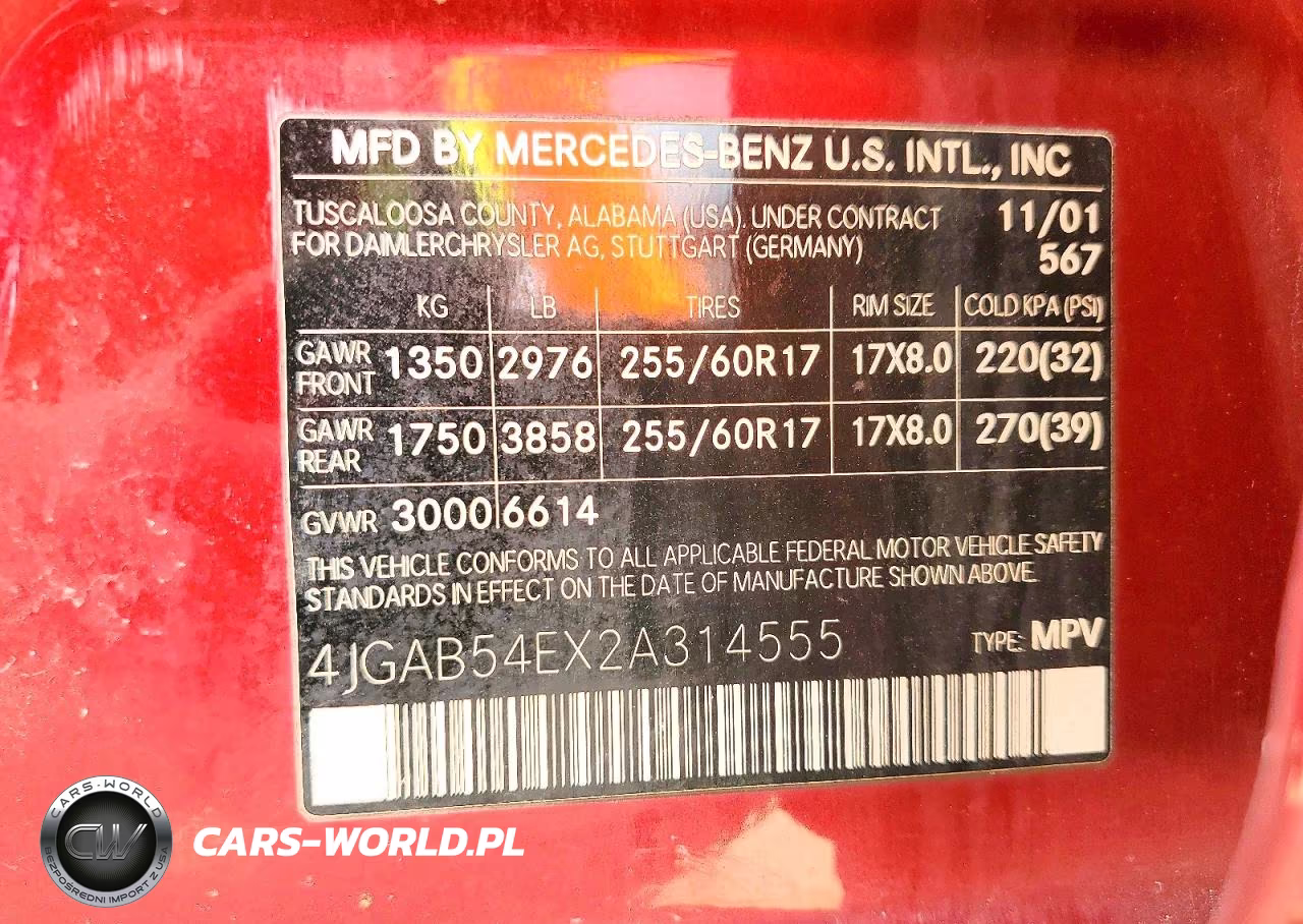 2002 Mercedes-Benz Ml 320 VIN:4JGAB54EX2A314555 - 13