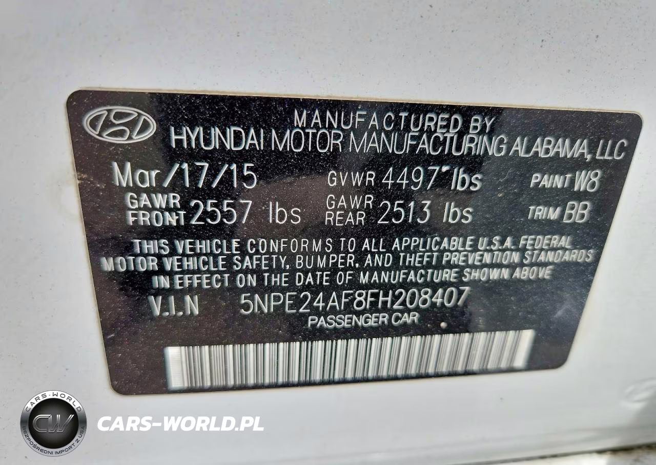 2015 Hyundai Sonata Se VIN:5NPE24AF8FH208407 - 12
