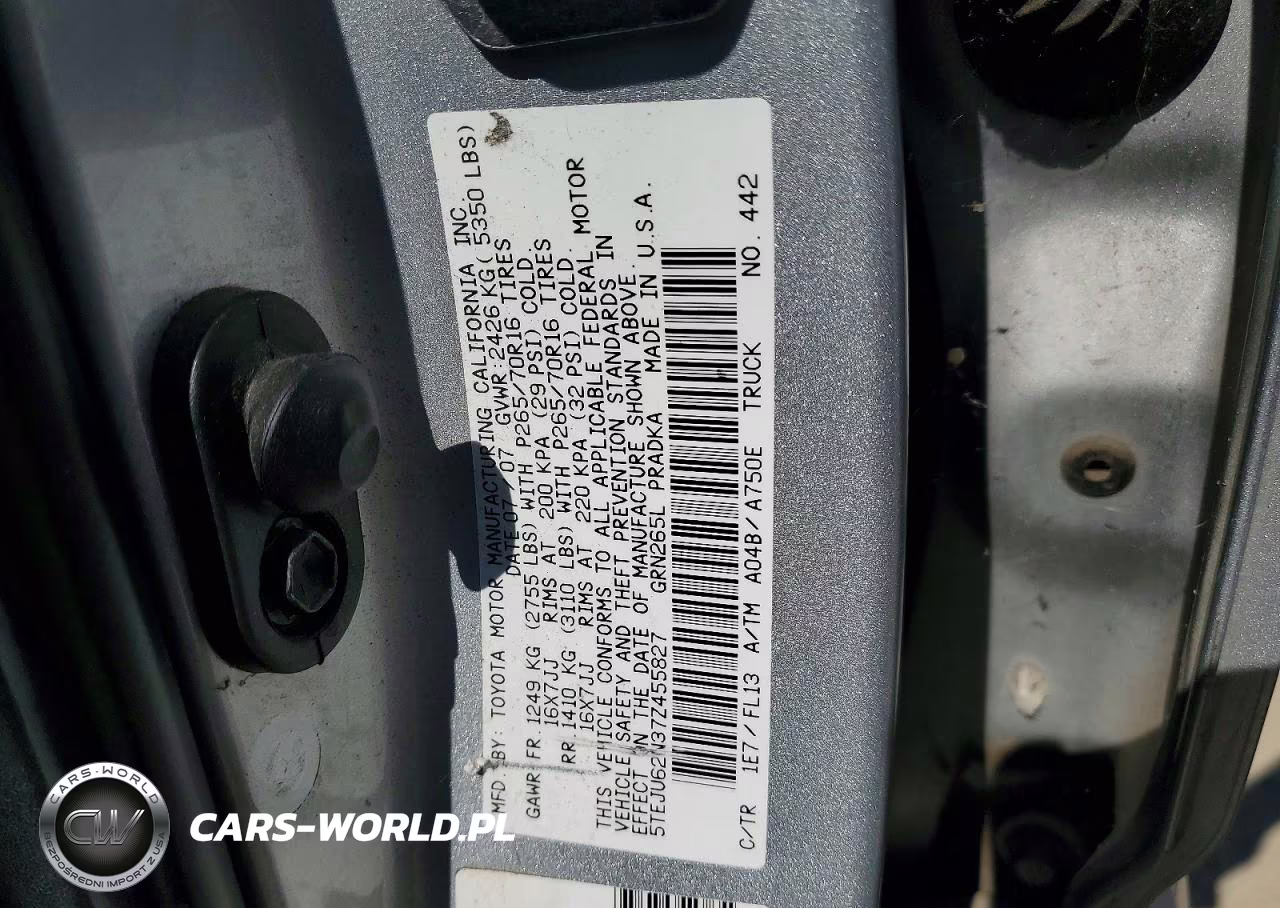 2007 Toyota Tacoma Double Cab Prerunner VIN:5TEJU62N37Z455827 - 12