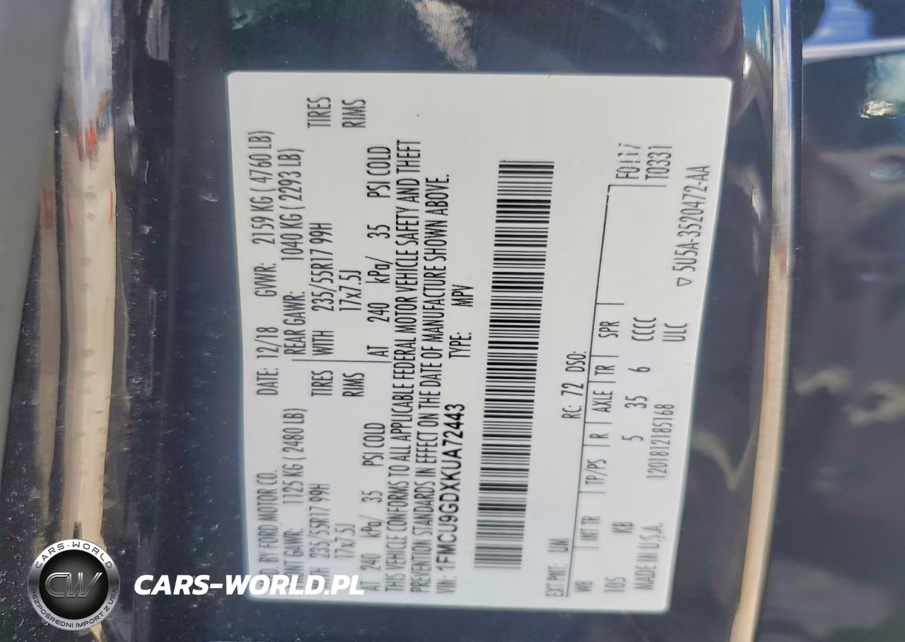 2019 Ford Escape Se VIN:1FMCU9GDXKUA72443 - 13