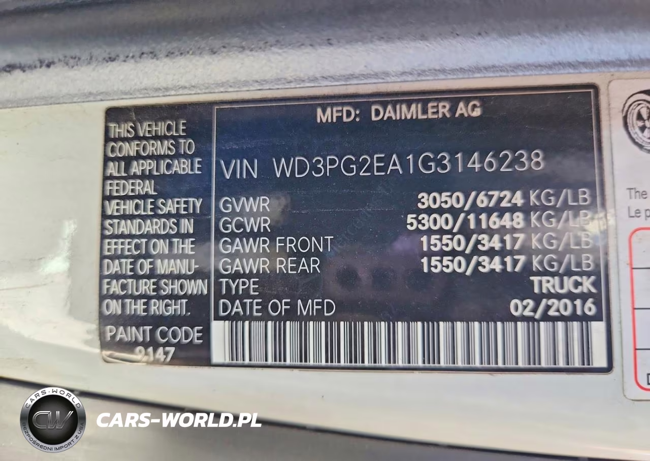2016 Mercedes-Benz Metris VIN:WD3PG2EA1G3146238 - 13