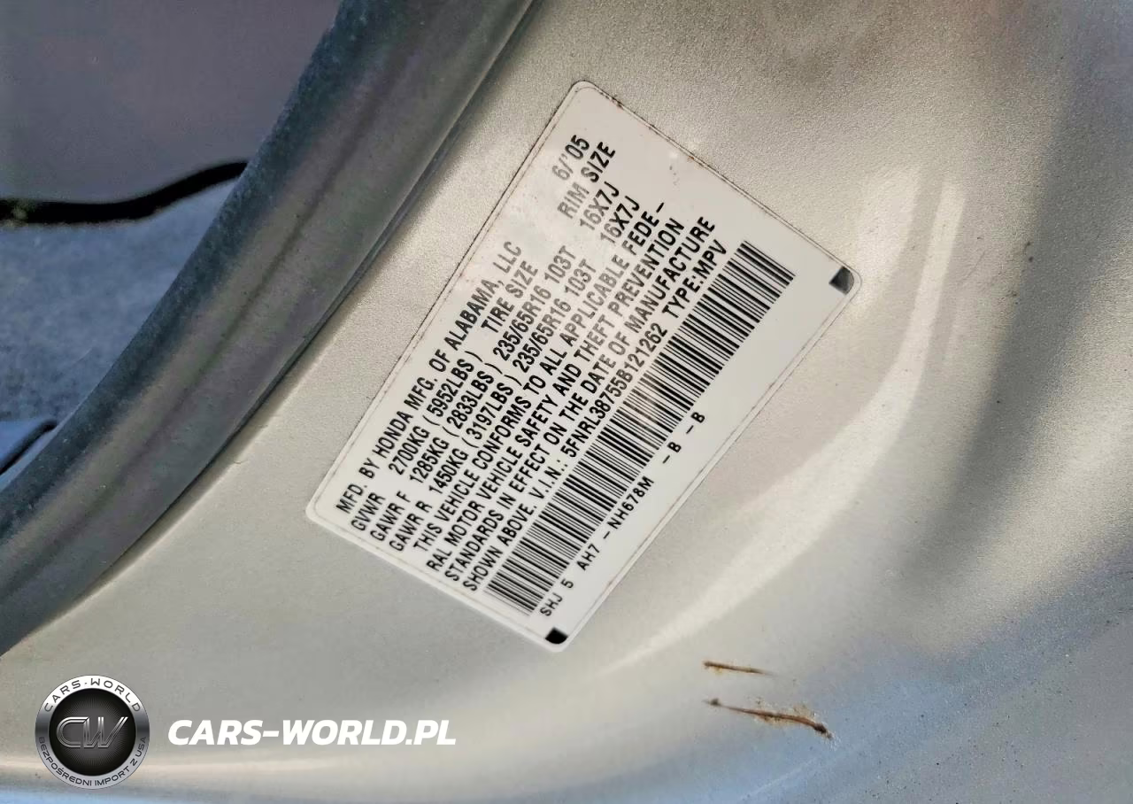 2005 Honda Odyssey Exl VIN:5FNRL38755B121262 - 13
