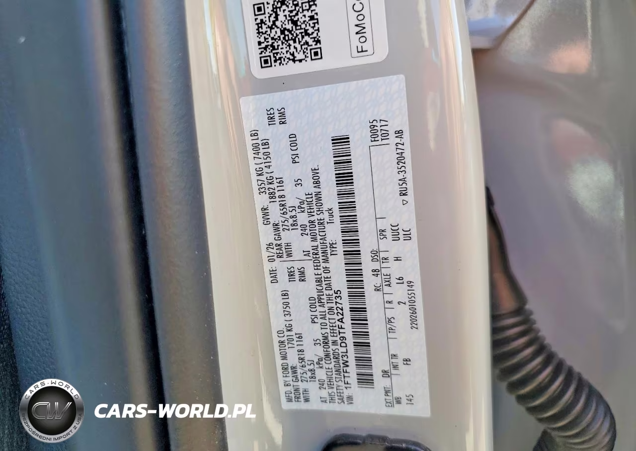2026 Ford F150 Xlt VIN:1FTFW3LD9TFA22735 - 12