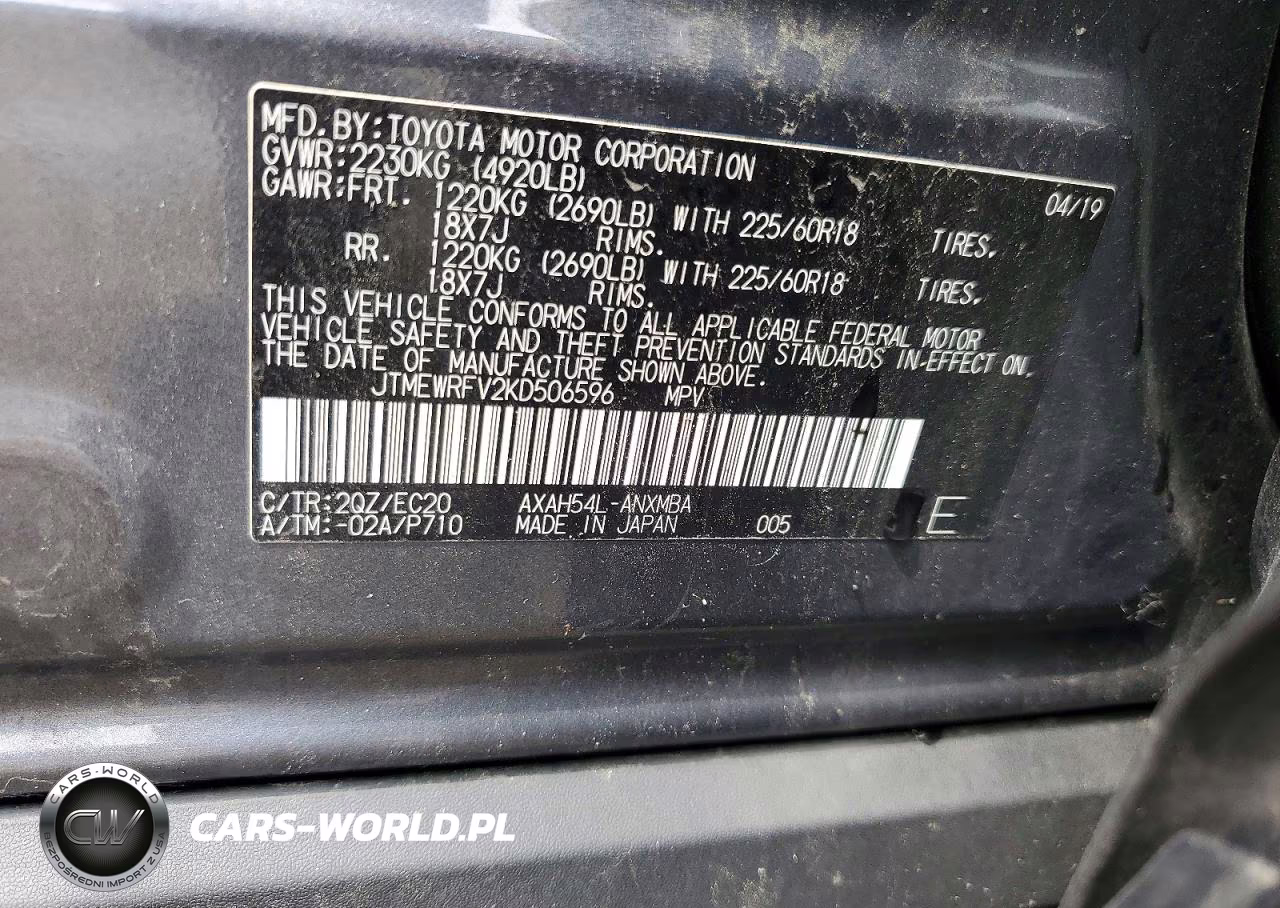 2019 Toyota Rav4 Xse VIN:JTMEWRFV2KD506596 - 12