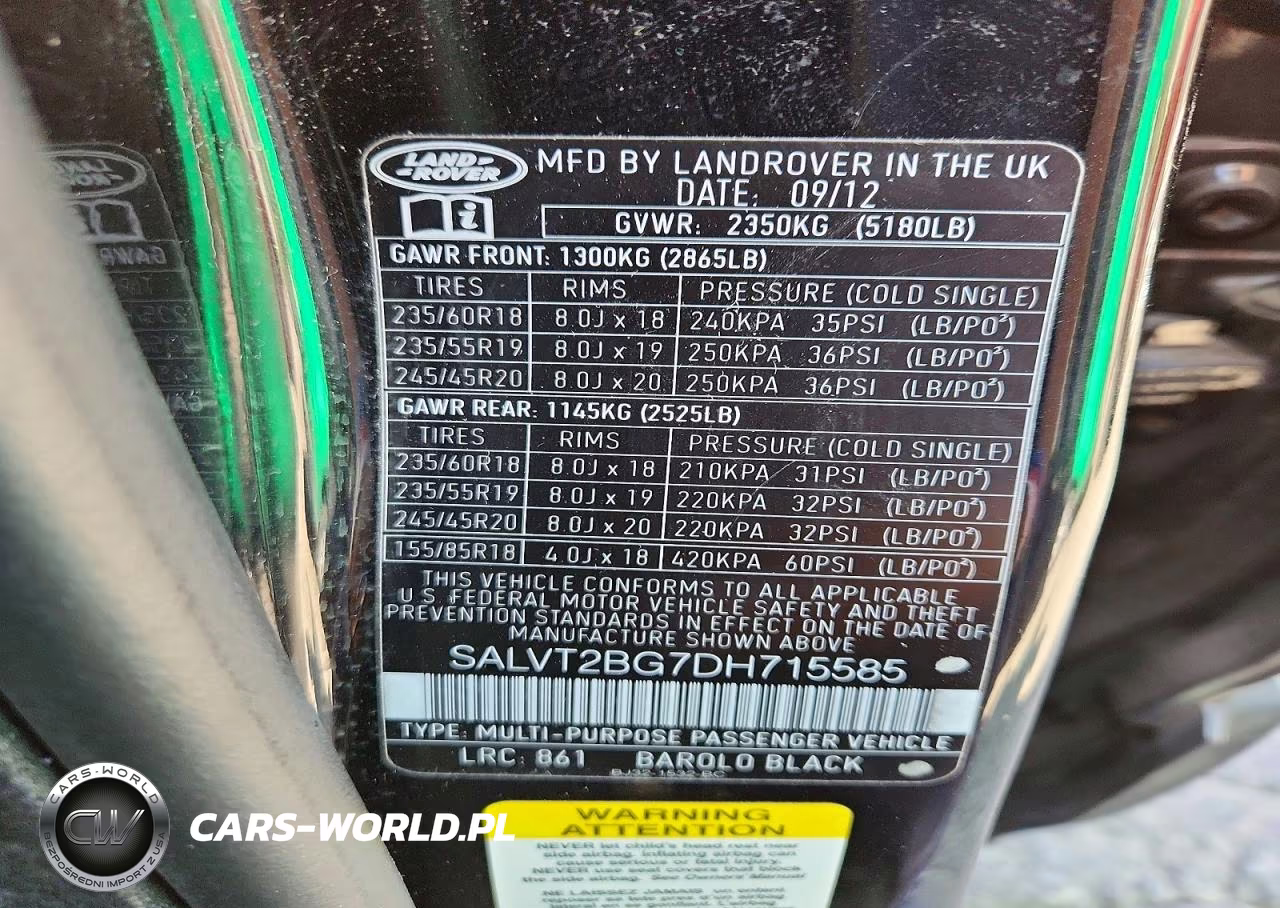 2013 Land Rover Range Rover Evoque Dynamic Premium VIN:SALVT2BG7DH715585 - 12