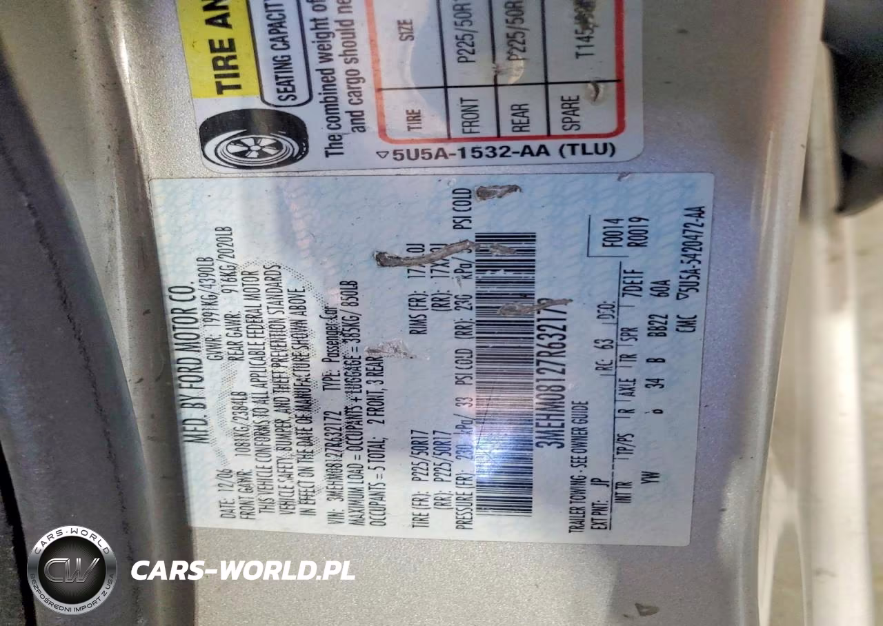 2007 Mercury Milan Premier VIN:3MEHM08127R632172 - 12