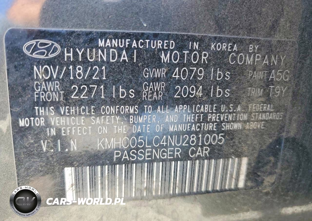 2022 Hyundai Ioniq Limited VIN:KMHC05LC4NU281005 - 12