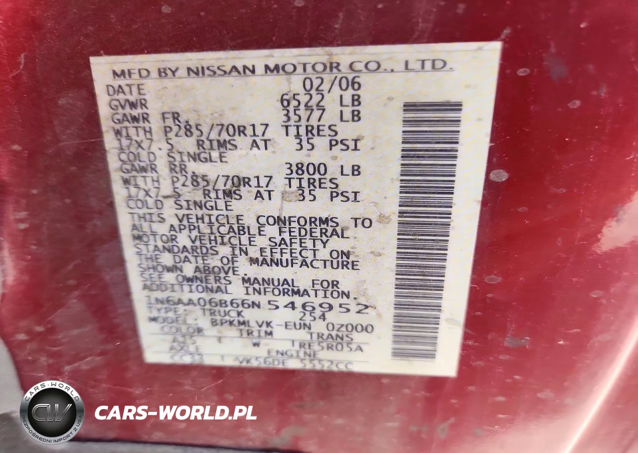 2006 Nissan Titan Xe VIN:1N6AA06B66N546952 - 13