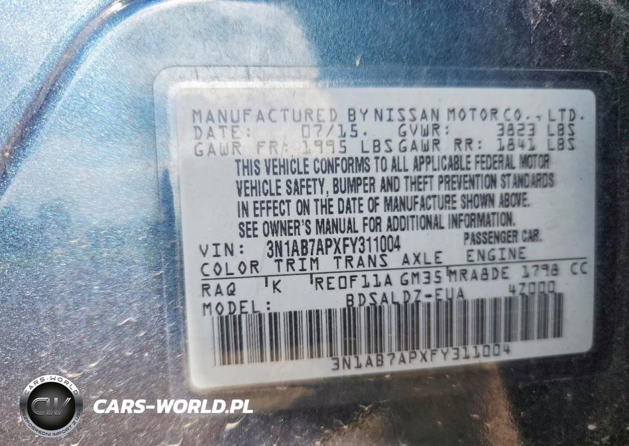 2015 Nissan Sentra Sv VIN:3N1AB7APXFY311004 - 12