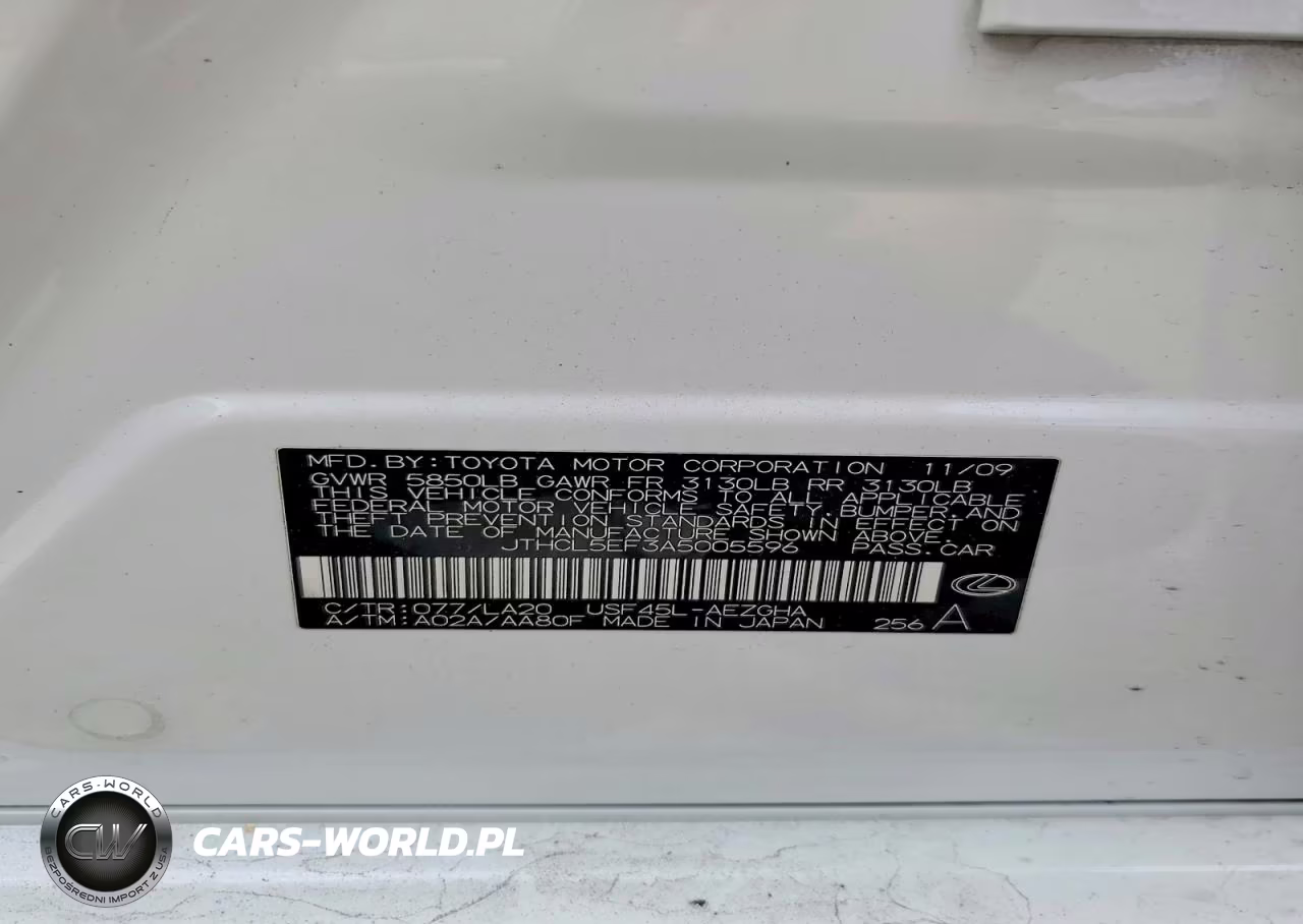 2010 Lexus Ls 460 VIN:JTHCL5EF3A5005596 - 12