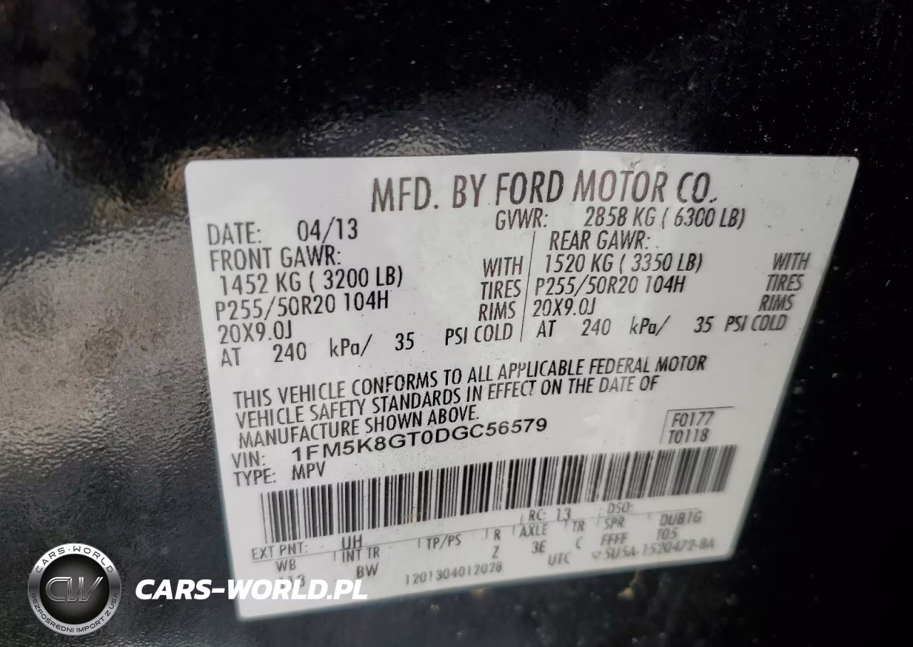 2013 Ford Explorer Sport VIN:1FM5K8GT0DGC56579 - 13