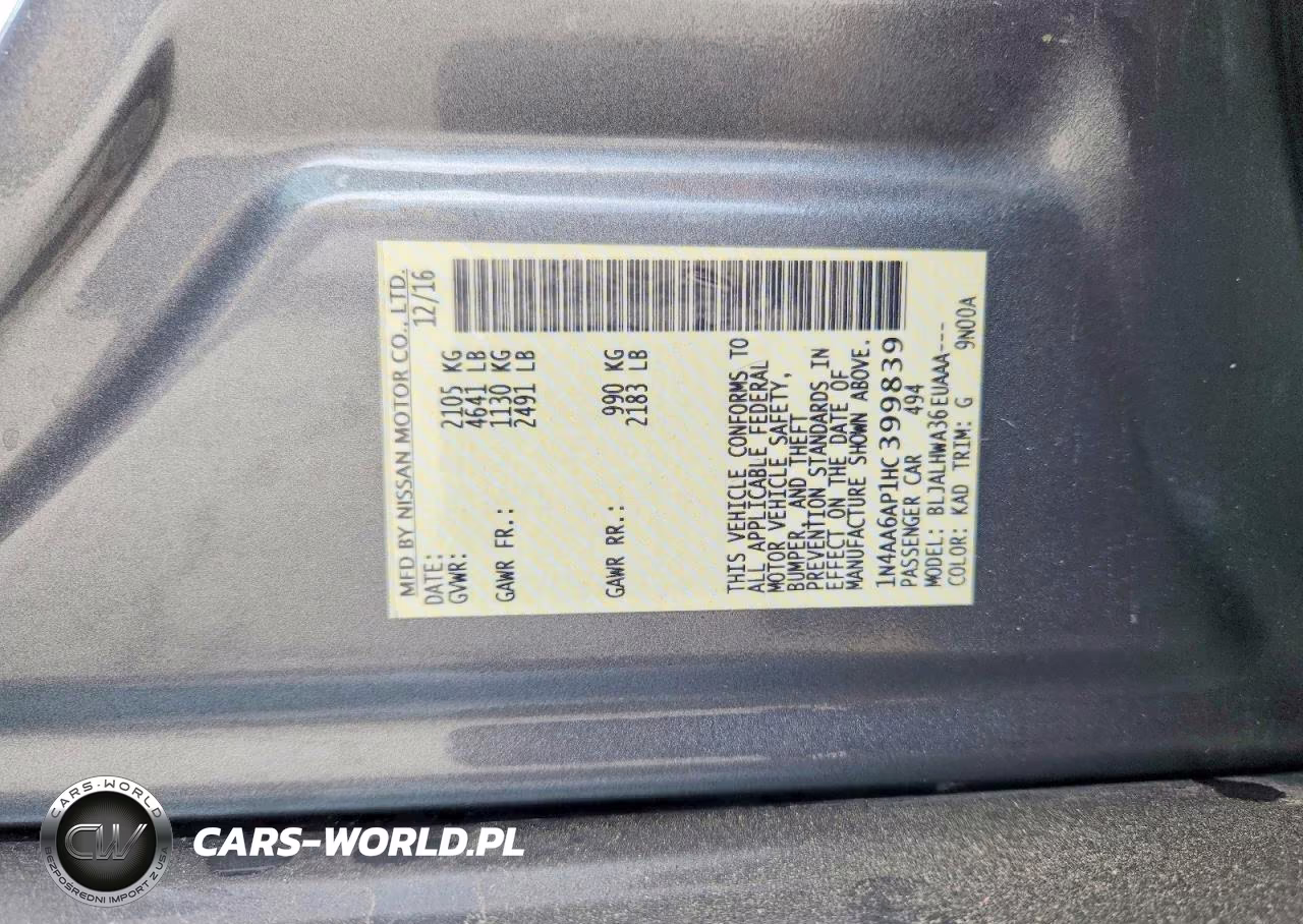 2017 Nissan Maxima 3.5 Sl VIN:1N4AA6AP1HC399839 - 12