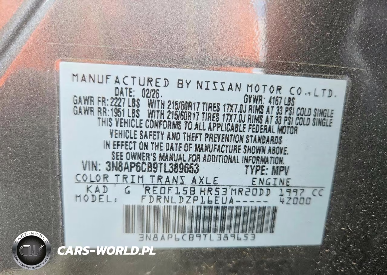 2026 Nissan Kicks Sv VIN:3N8AP6CB9TL389653 - 14