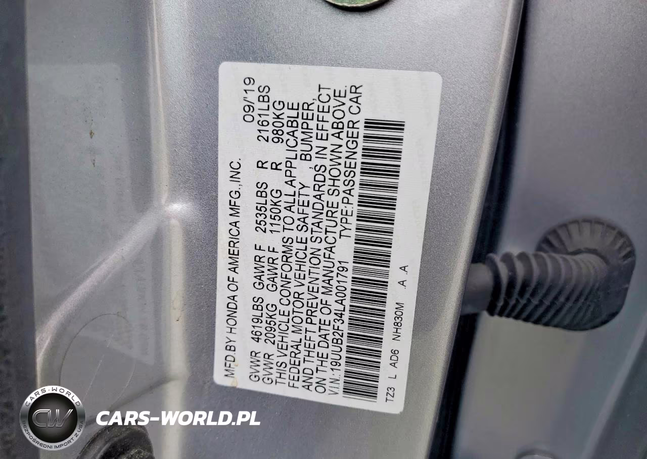 2020 Acura Tlx VIN:19UUB2F34LA001791 - 12
