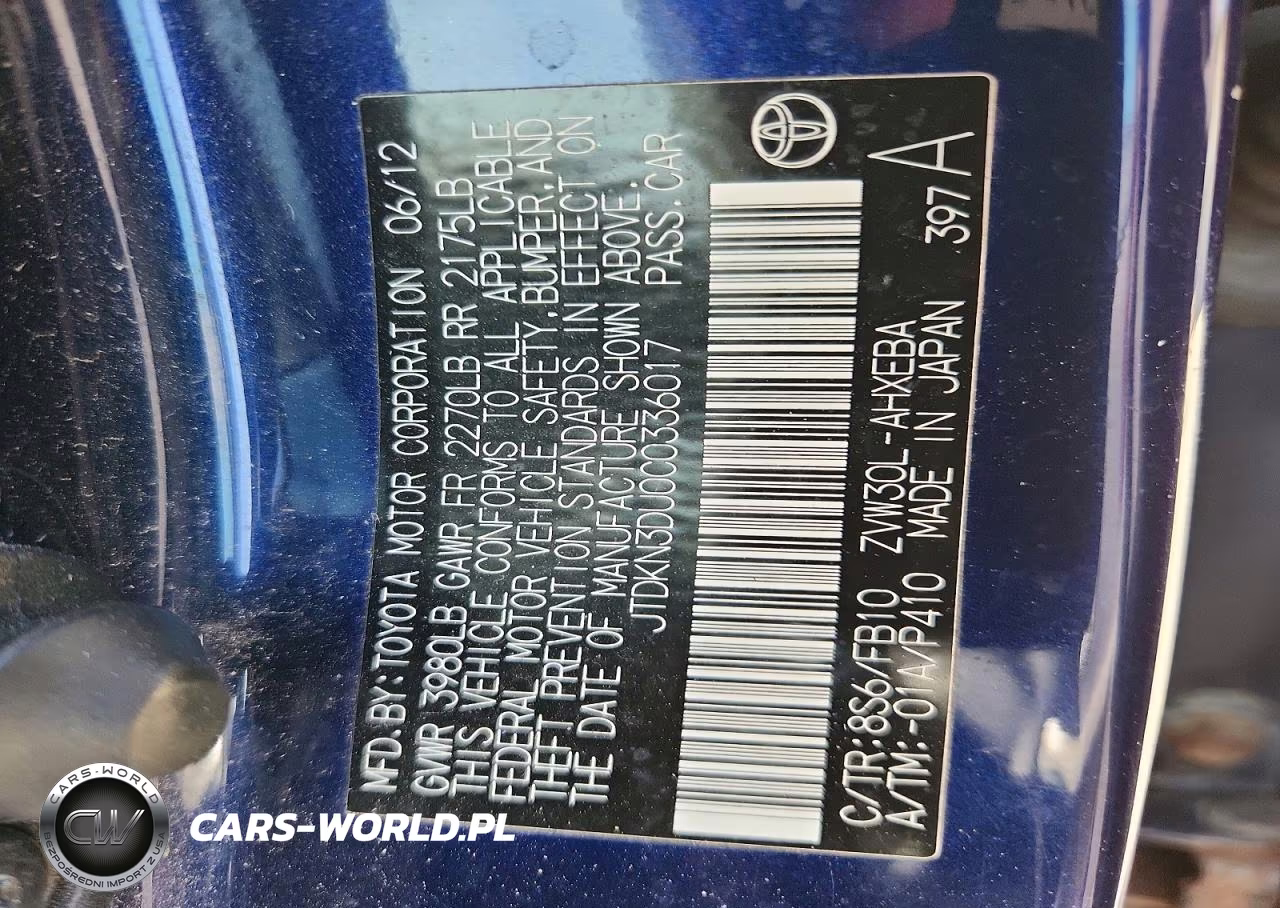 2012 Toyota Prius Three VIN:JTDKN3DU0C0336017 - 12