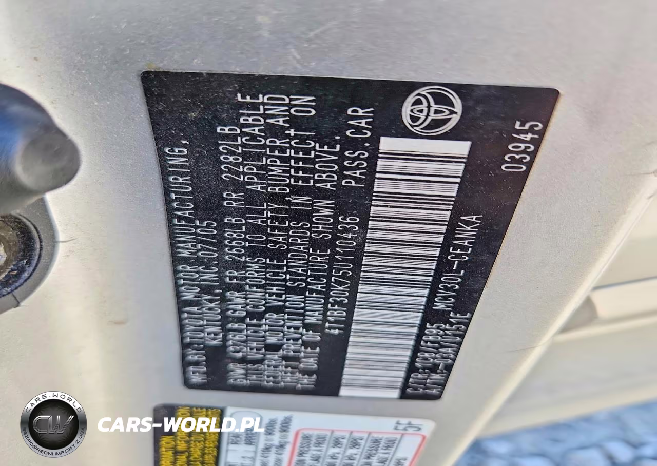2005 Toyota Camry Le V6 VIN:4T1BF30K75U110436 - 12