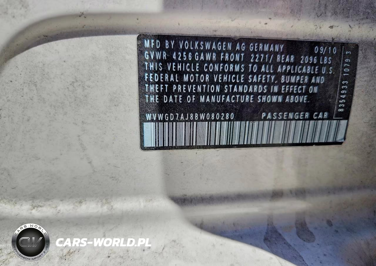 2011 Volkswagen Gti VIN:WVWGD7AJ8BW080280 - 12
