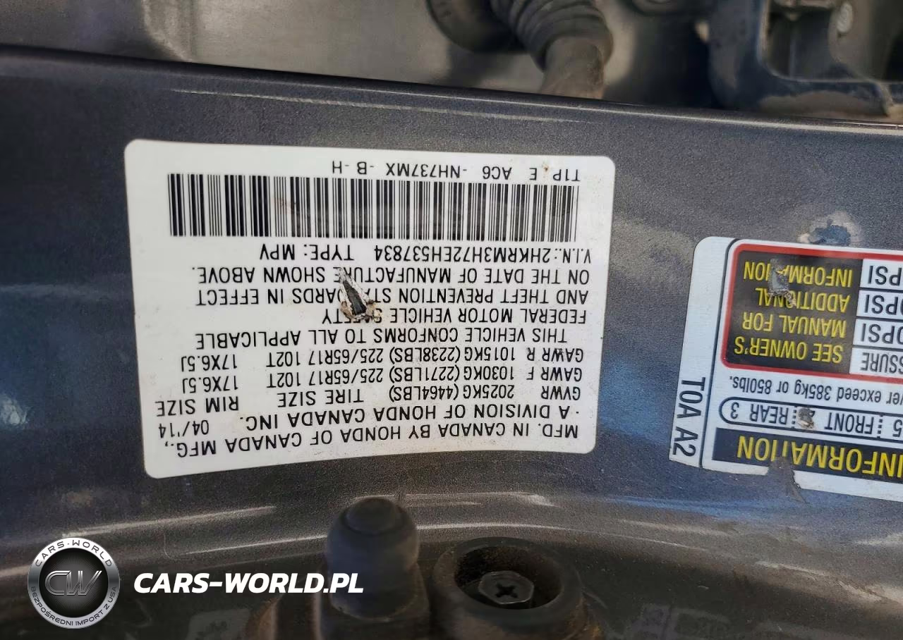 2014 Honda Cr-V Exl VIN:2HKRM3H72EH537834 - 13