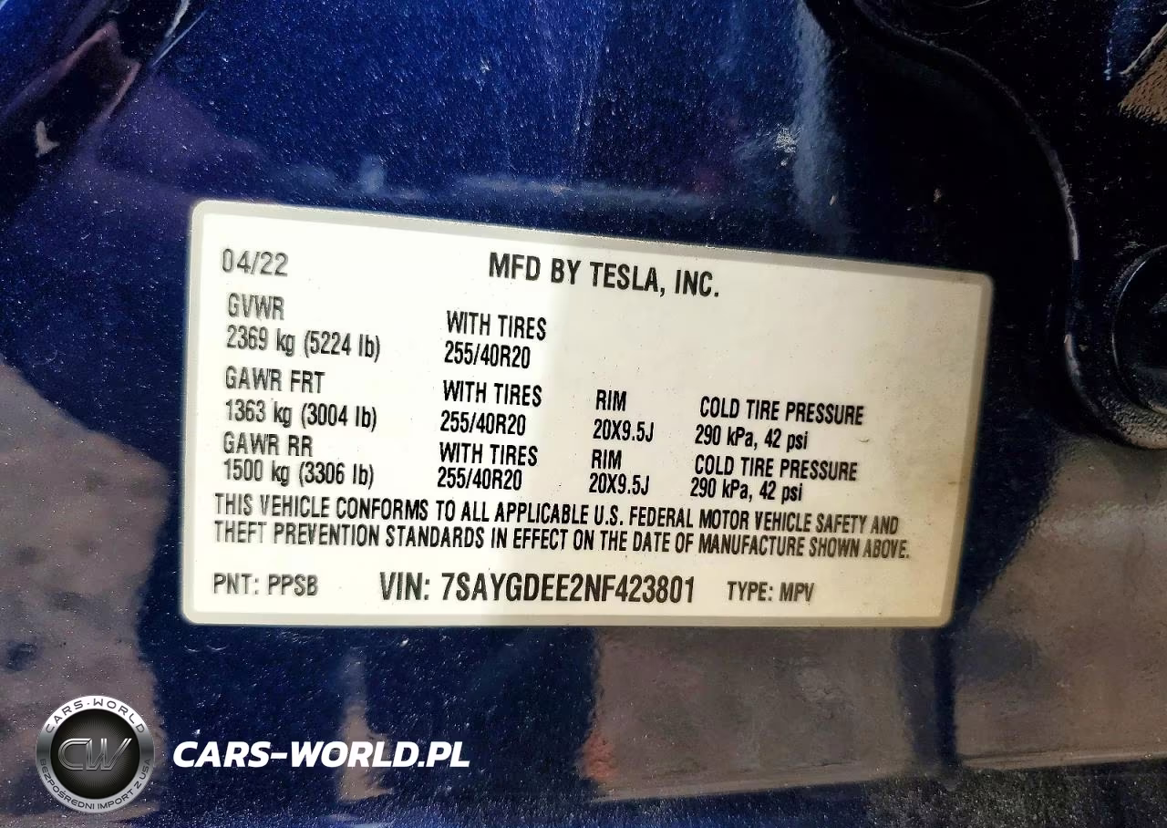 2022 Tesla Model Y VIN:7SAYGDEE2NF423801 - 12