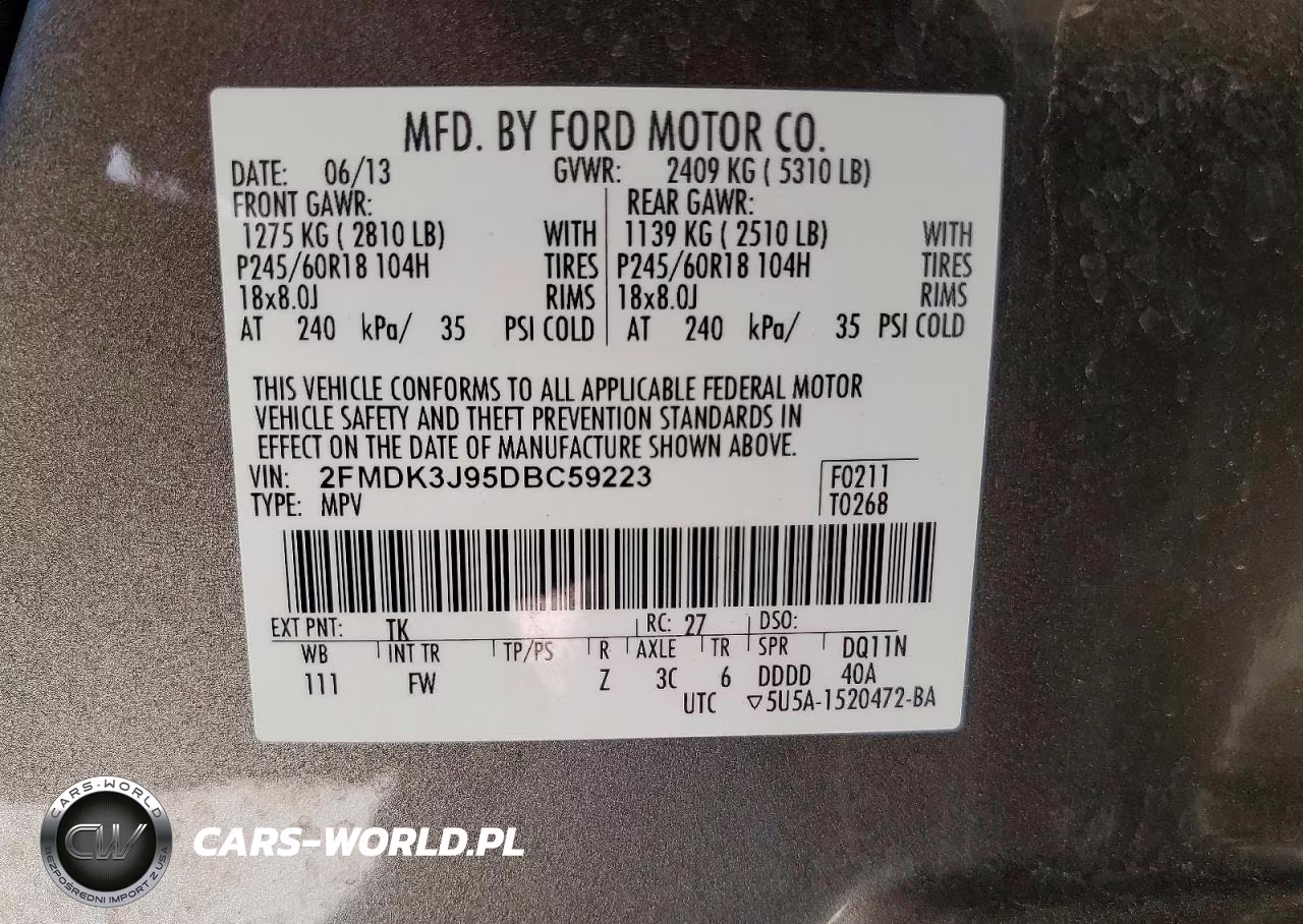 2013 Ford Edge Sel VIN:2FMDK3J95DBC59223 - 13