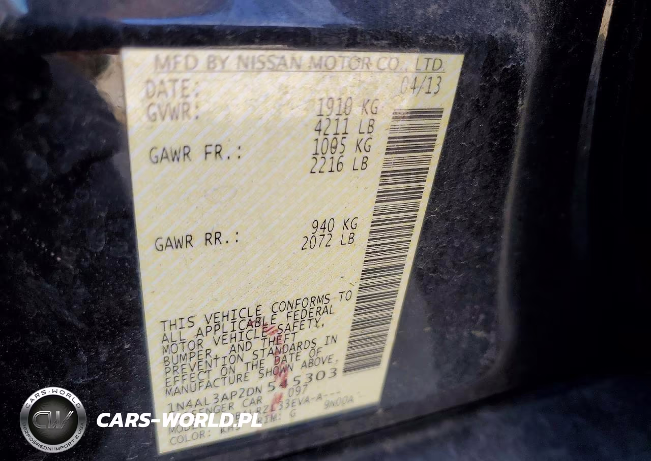 2013 Nissan Altima 2.5 VIN:1N4AL3AP2DN545303 - 12