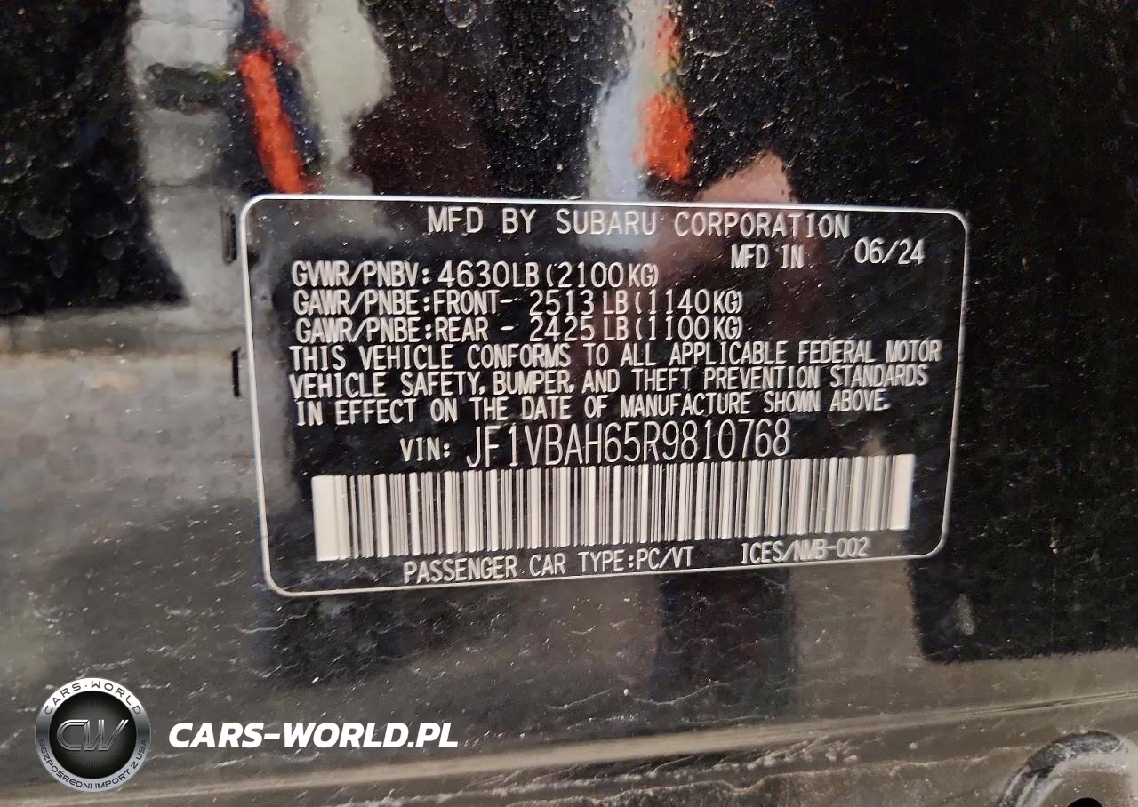 2024 Subaru Wrx Premium VIN:JF1VBAH65R9810768 - 12