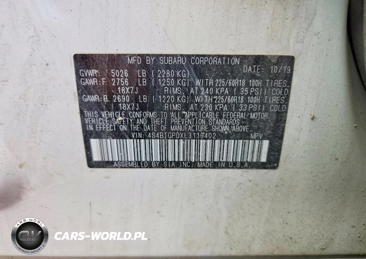 2020 Subaru Outback Touring Ldl VIN:4S4BTGPDXL3119402 - 13