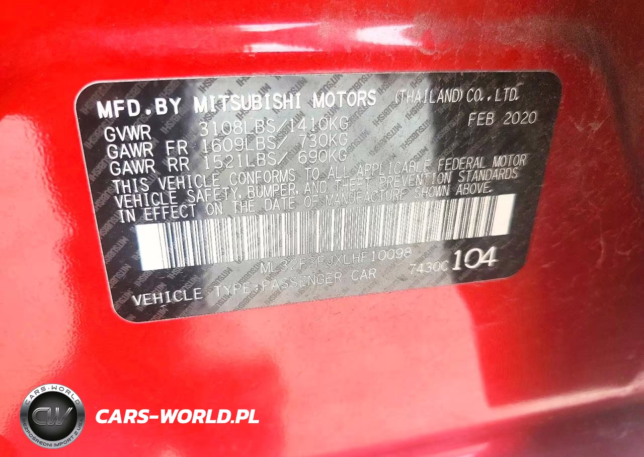 2020 Mitsubishi Mirage G4 Es VIN:ML32F3FJXLHF10098 - 12