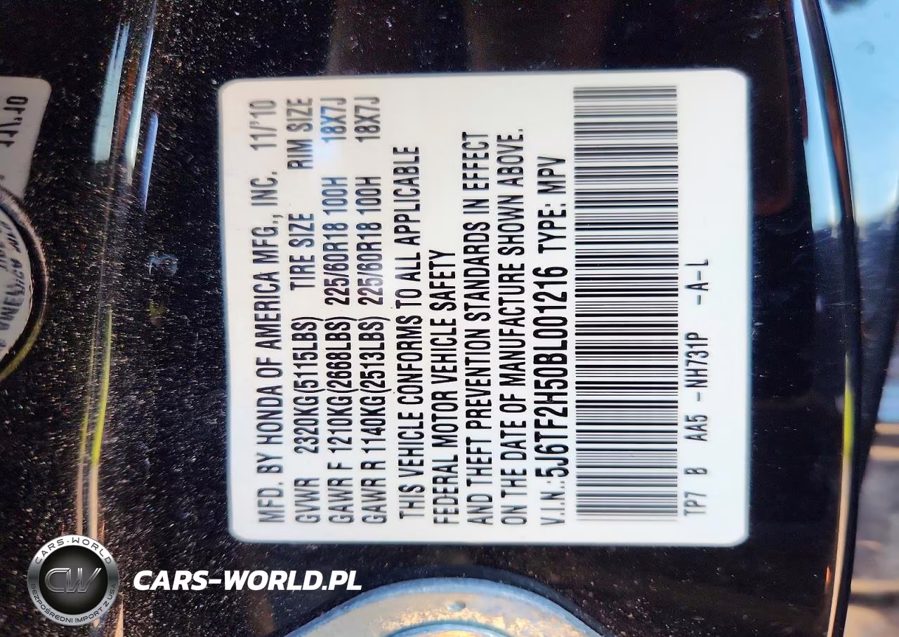 2011 Honda Accord Crosstour Exl VIN:5J6TF2H50BL001216 - 12