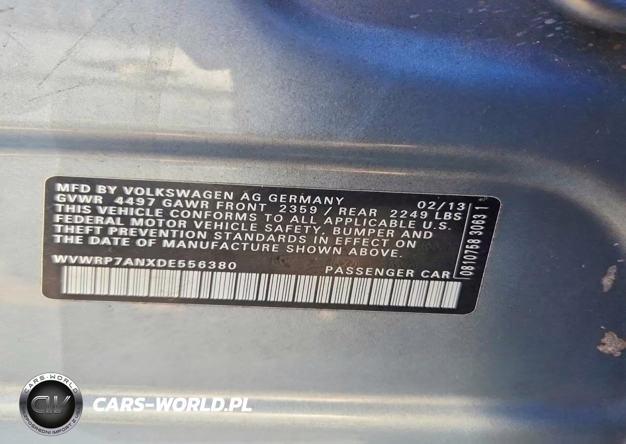 2013 Volkswagen Cc Luxury VIN:WVWRP7ANXDE556380 - 12
