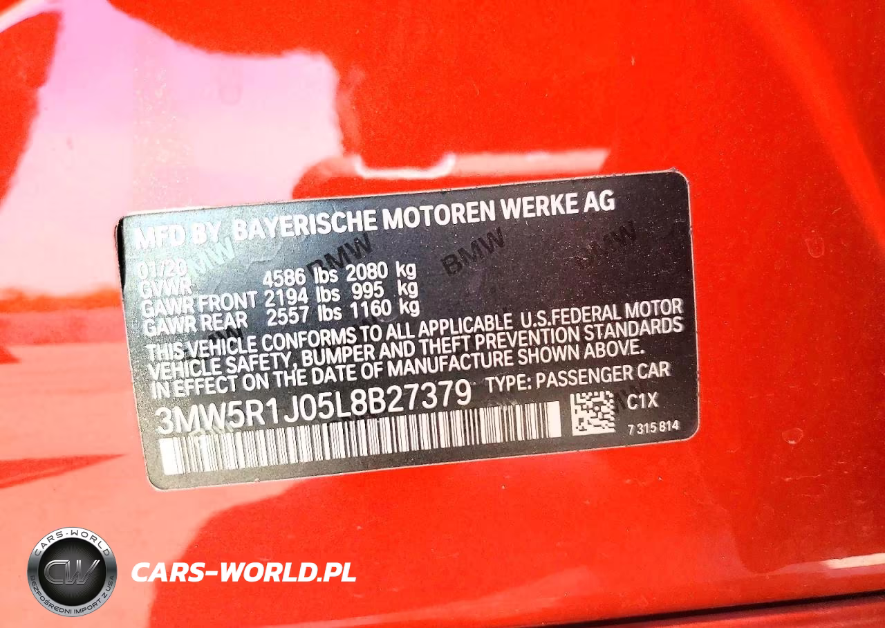 2020 BMW 330I VIN:3MW5R1J05L8B27379 - 12