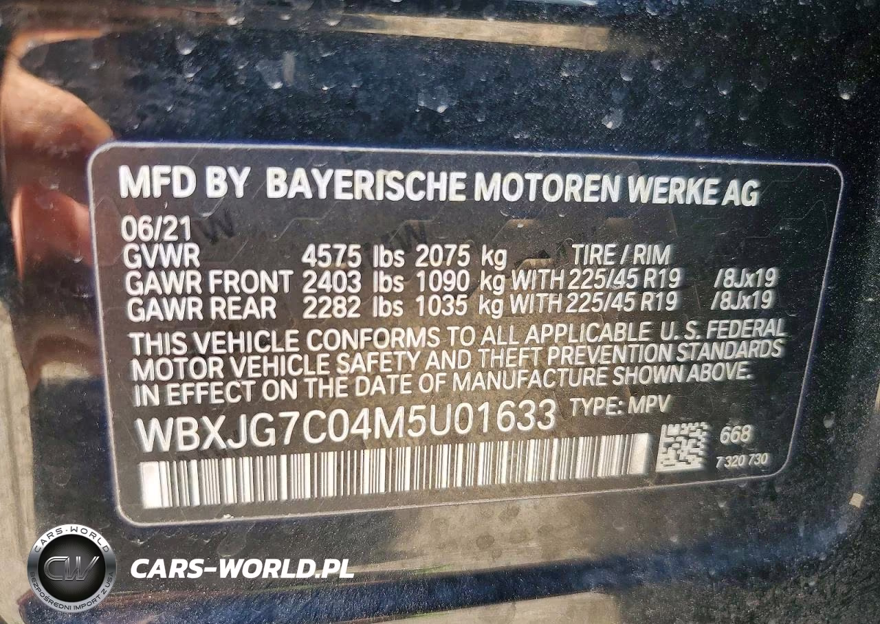 2021 BMW X1 Sdrive28I VIN:WBXJG7C04M5U01633 - 12