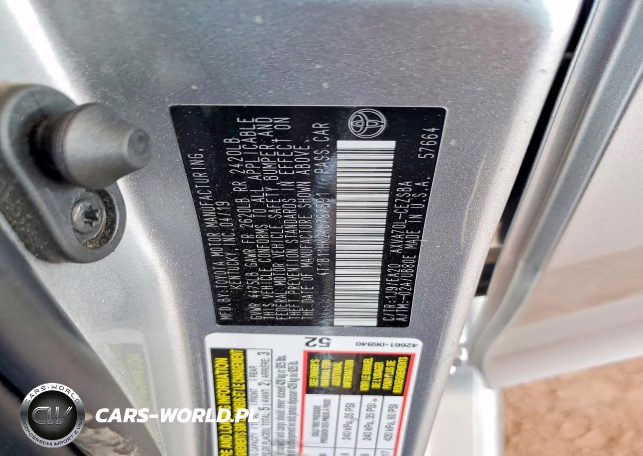 2019 Toyota Camry Se VIN:4T1B11HK2KU787591 - 12