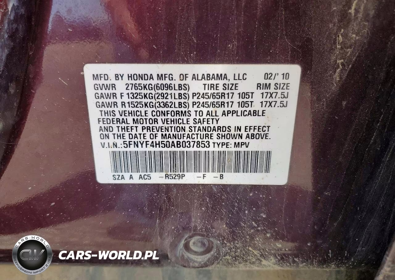2010 Honda Pilot Exl VIN:5FNYF4H50AB037853 - 13