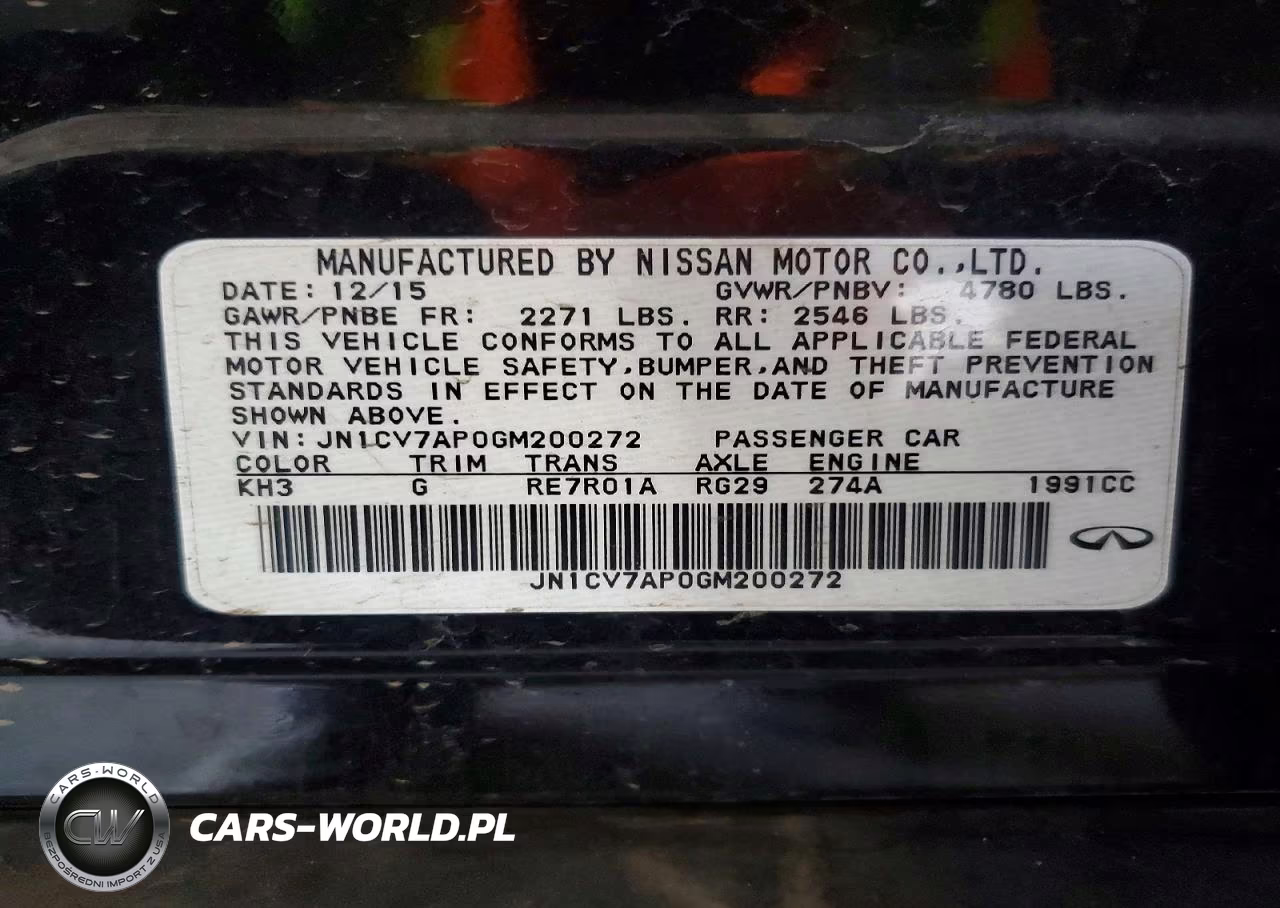 2016 Infiniti Q50 2.0T VIN:JN1CV7AP0GM200272 - 12