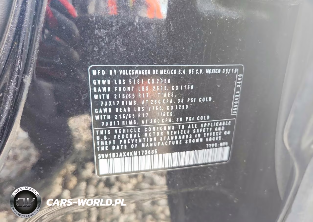 2019 Volkswagen Tiguan S VIN:3VV1B7AX4KM173685 - 13