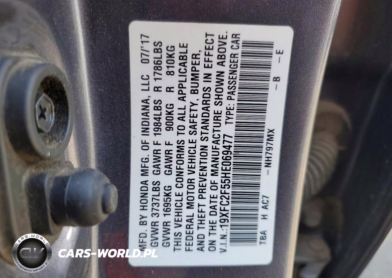 2017 Honda Civic Lx VIN:19XFC2F55HE069477 - 12