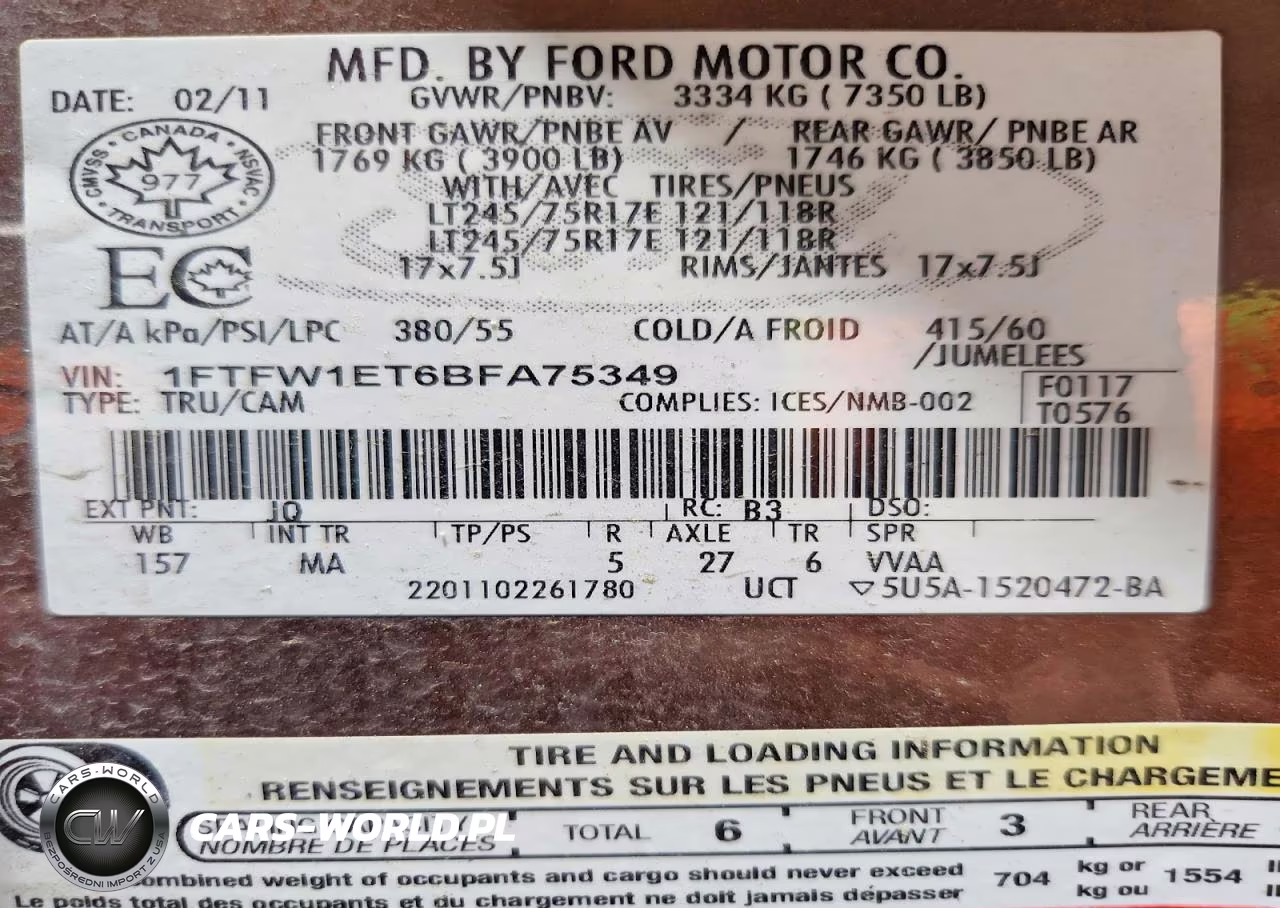 2011 Ford F150 Supercrew VIN:1FTFW1ET6BFA75349 - 12